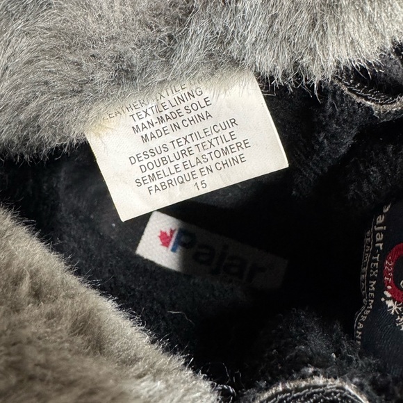 Pajar Canada Women 7-7.5 Alice Waterproof Winter Boots Black Tumbled Leather - Picture 9 of 14